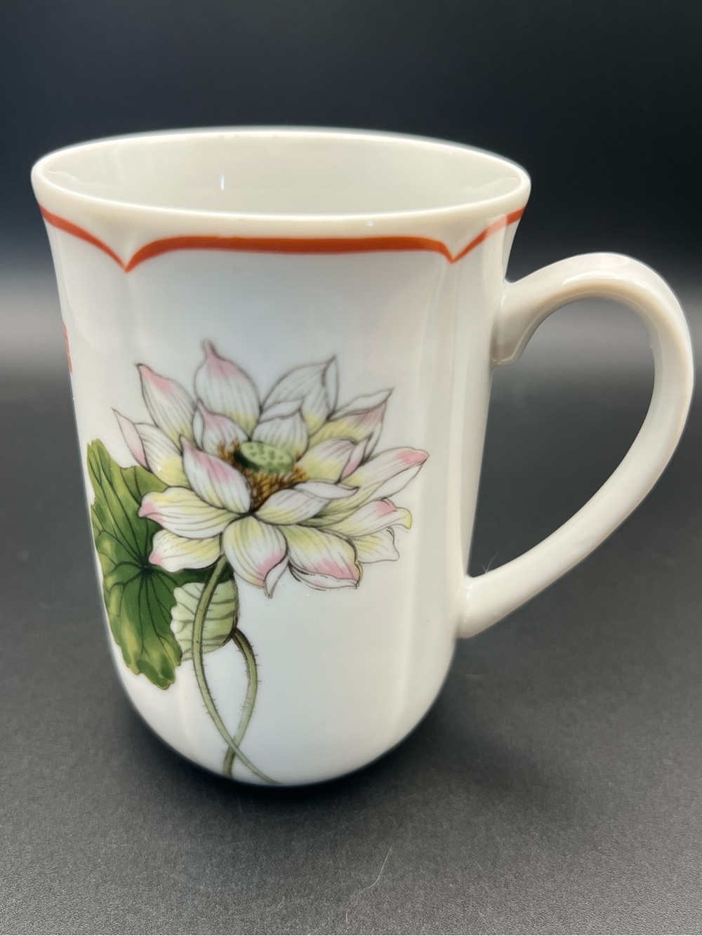 VTG The Toscany Collection Japan Lotus & Butterfly Porcelain Coffee Mug